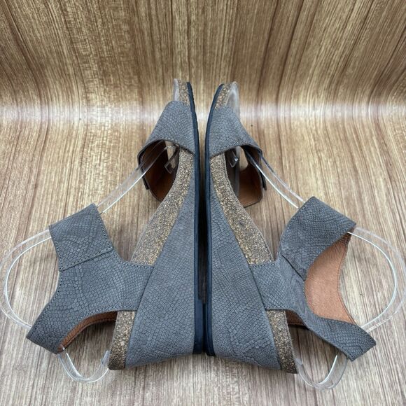 Taos Pyramid Grey Snake Wedge Leather Cork Women’s‎ Sandal Size 10-10.5 / 41 main image 5